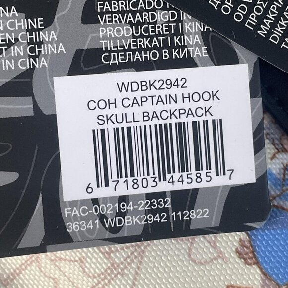 NWT Loungefly Peter Pan Captain Hook Disney Skull‎ Backpack Bag Faux Leather - Picture 10 of 12